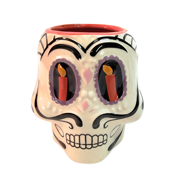 Dios De La Muerte Day of the Dead Ceramic Skeleton Skull Coffee Mug Tea Cup 25oz - Picture 1 of 10